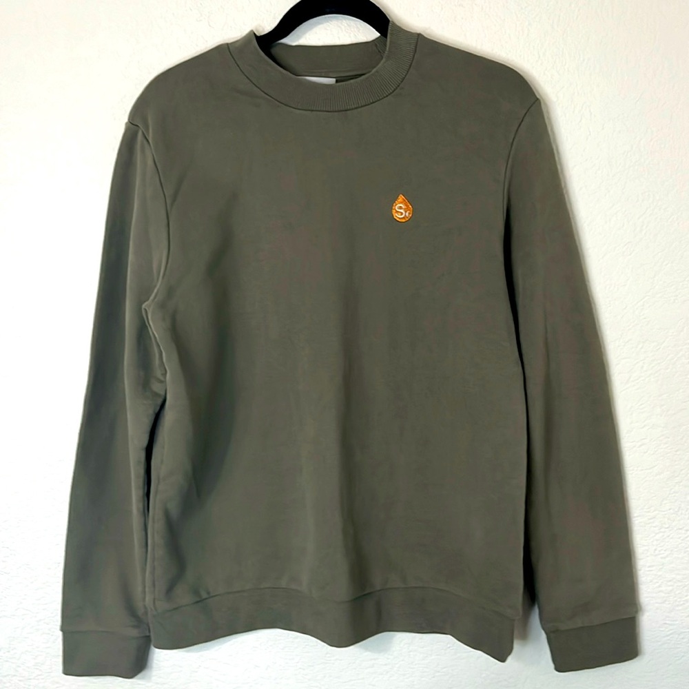 Cos Olive Green Sweatshirt Bronze Logo M
